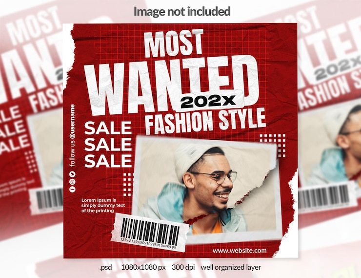 PSD modelo de mídia social da moda