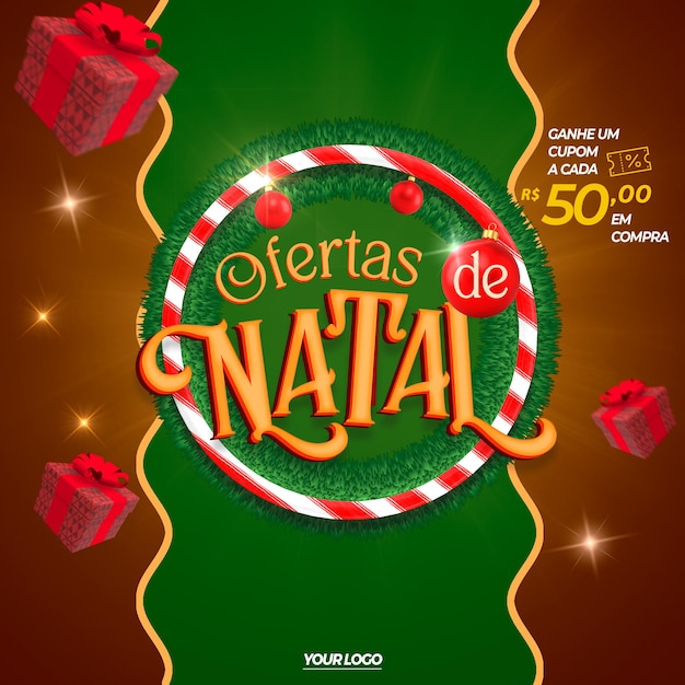 Modelo de mídia social de natal editável premium psd