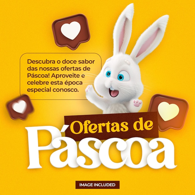 PSD modelo de mídia social de páscoa páscoa brasileira