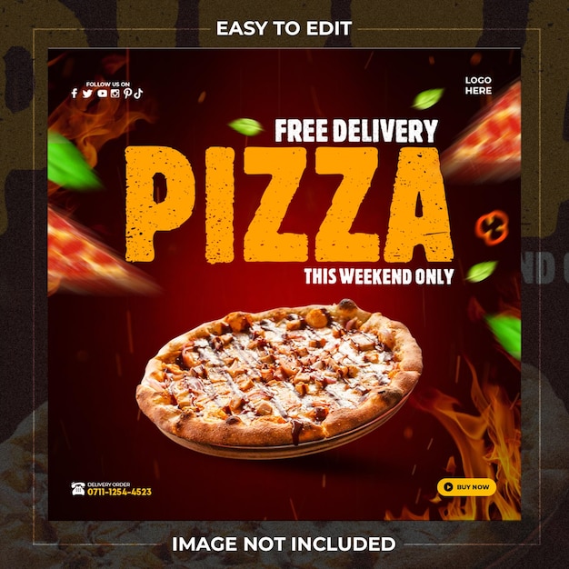 Modelo de mídia social de pizza