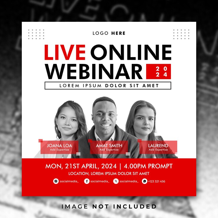 PSD modelo de mídia social de webinar minimalista limpo