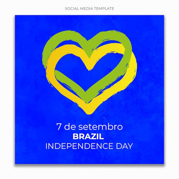 PSD modelo de mídia social do dia da independência do brasil para feed de postagem do instagram