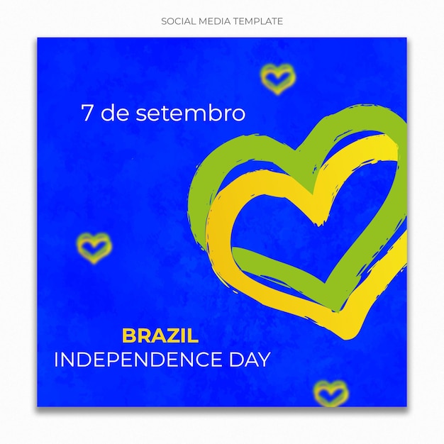 Modelo de mídia social do dia da independência do brasil para feed de postagem do instagram