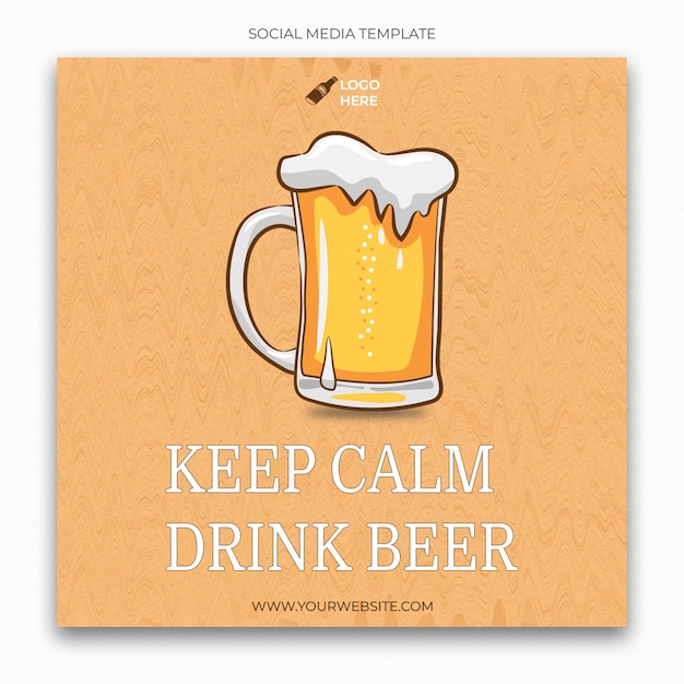 Modelo de mídia social do Dia Internacional da Cerveja para feed de postagem do Instagram
