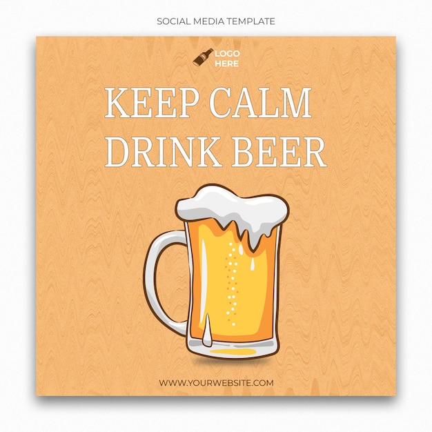 Modelo de mídia social do Dia Internacional da Cerveja para feed de postagem do Instagram