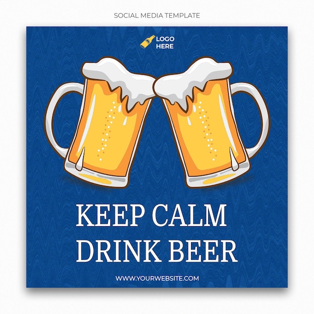 Modelo de mídia social do Dia Internacional da Cerveja para feed de postagem do Instagram