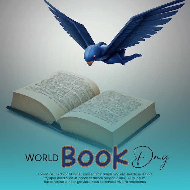 Modelo de mídia social do Dia Mundial do Livro