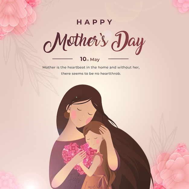Modelo de mídia social feliz dia das mães