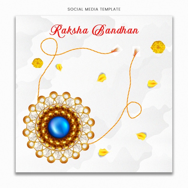 PSD modelo de mídia social feliz raksha bandhan para feed de postagem do instagram