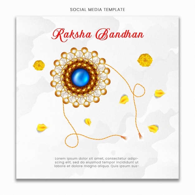 Modelo de mídia social feliz raksha bandhan para feed de postagem do instagram