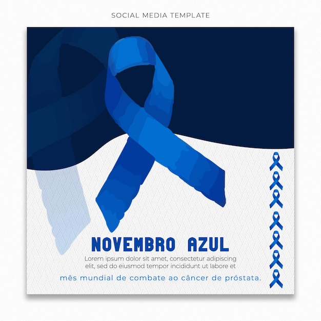 Modelo de mídia social novembro azul para feed de postagem do instagram