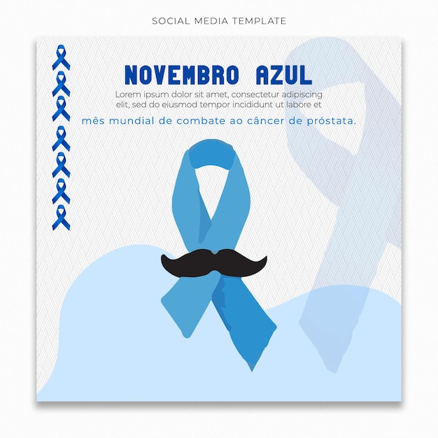 PSD modelo de mídia social novembro azul para feed de postagem do instagram