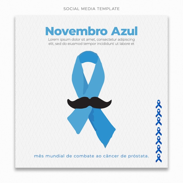 PSD modelo de mídia social novembro azul para feed de postagem do instagram