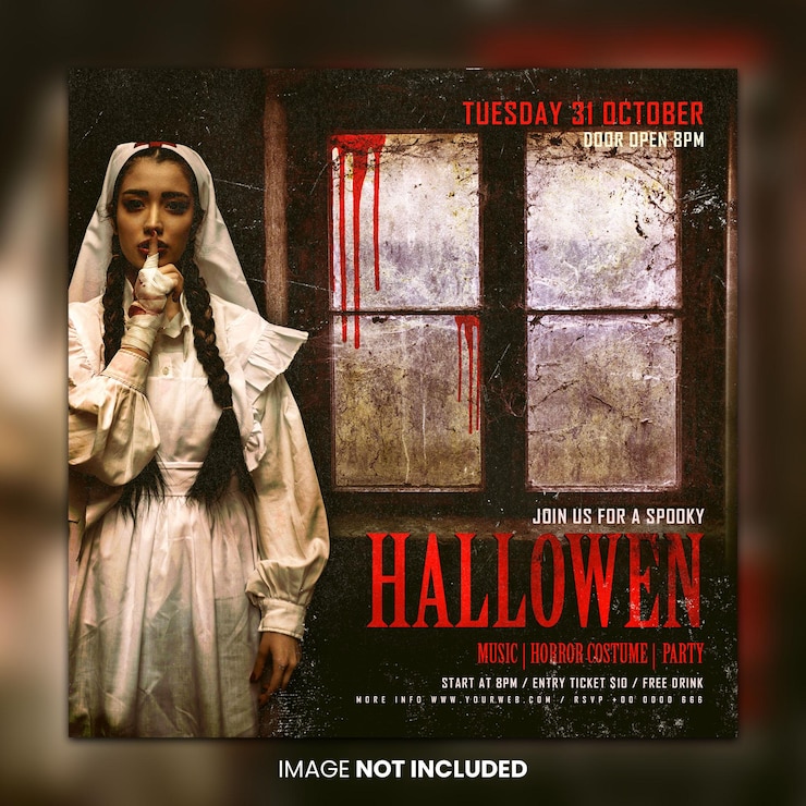 PSD modelo de mídia social para festa de halloween