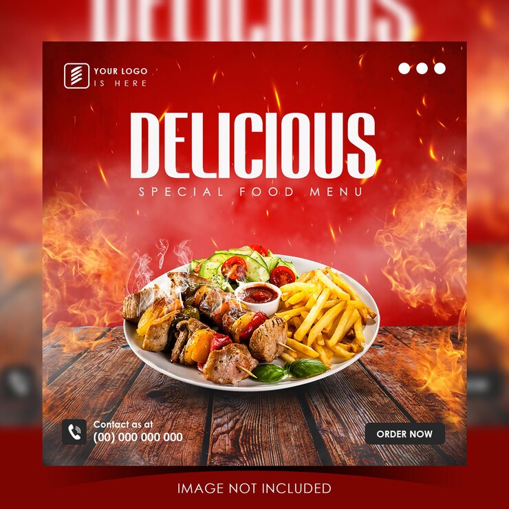 Modelo de mídia social para postagem no instagram de produtos alimentícios de hambúrguer