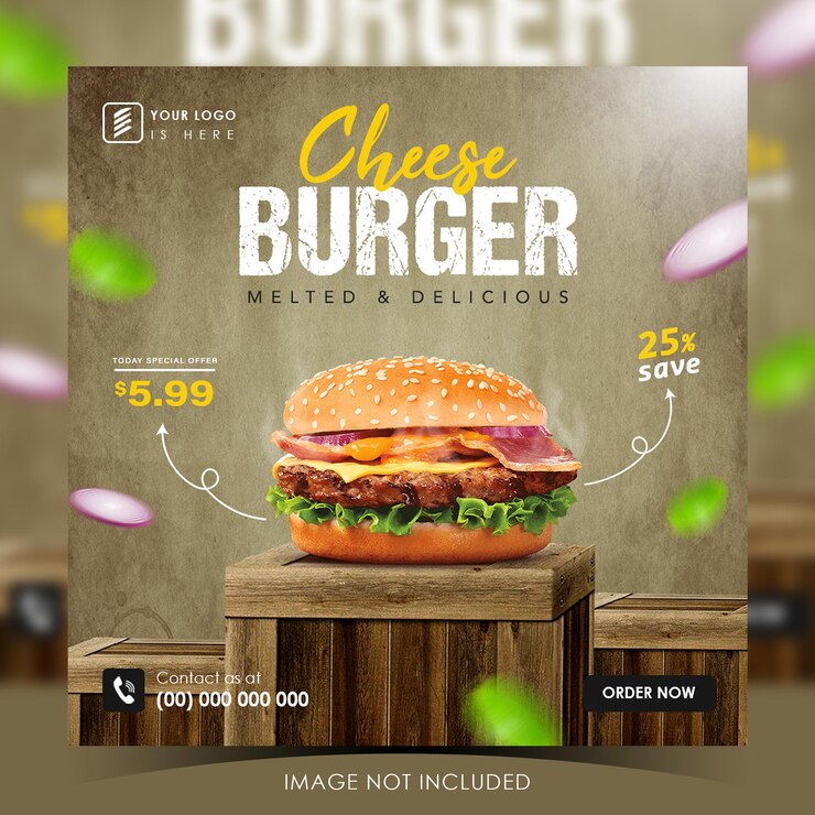 Modelo de mídia social para postagem no instagram de produtos alimentícios