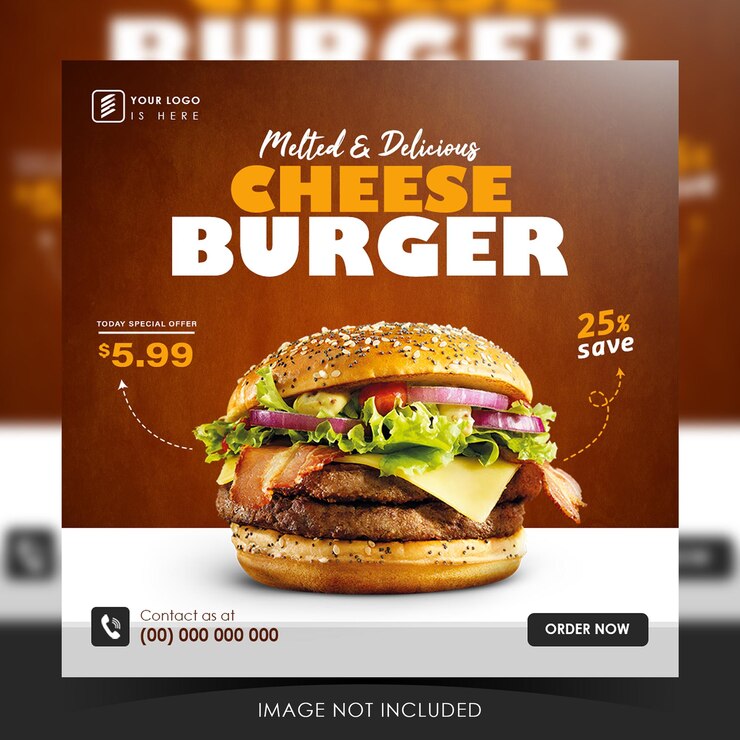Modelo de mídia social para postagem no instagram de produtos alimentícios