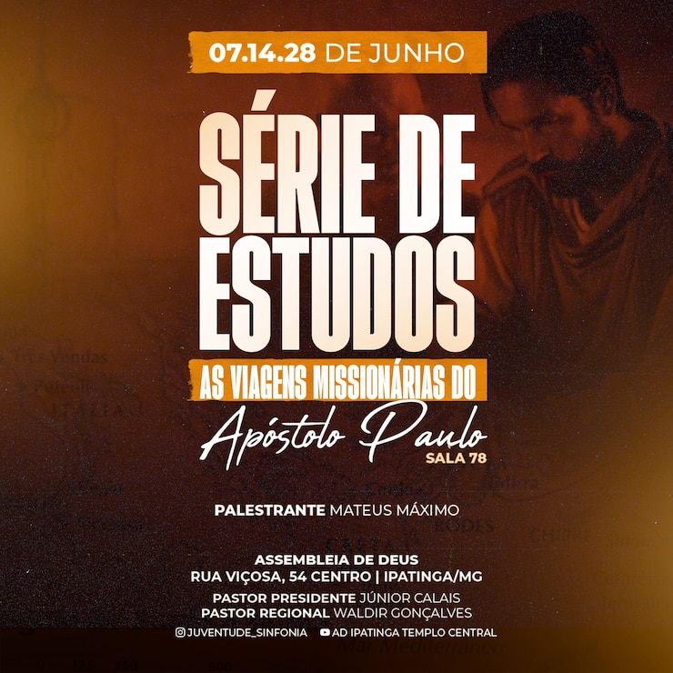 PSD modelo de mídia social para postar em brochuras de igrejas de séries de estudos psd editáveis