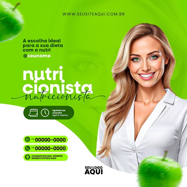 Modelo de mídia social psd nutricionista