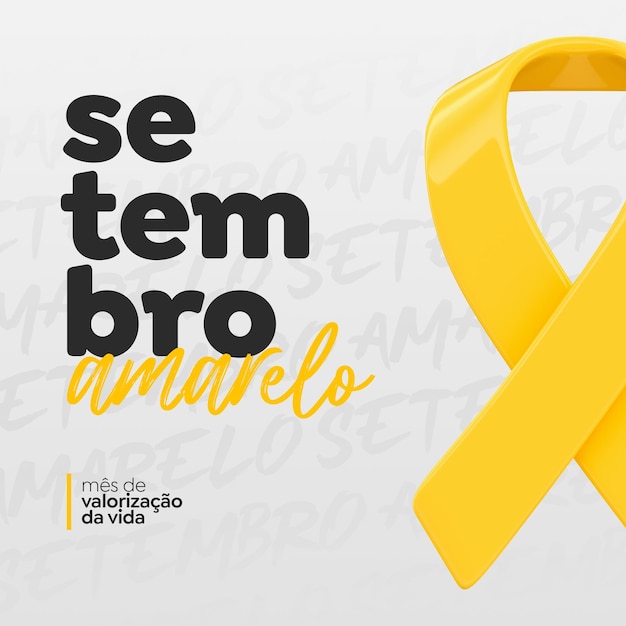 PSD modelo de mídia social setembro amarelo em português para celebração brasileira