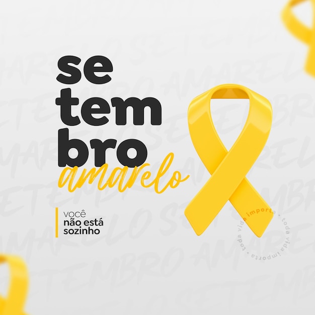 PSD modelo de mídia social setembro amarelo em português para celebração brasileira