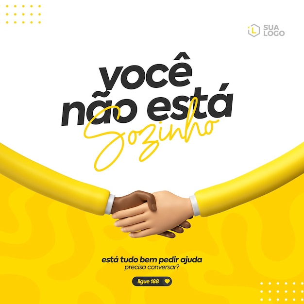 Modelo de mídia social Setembro Amarelo em português para celebração brasileira