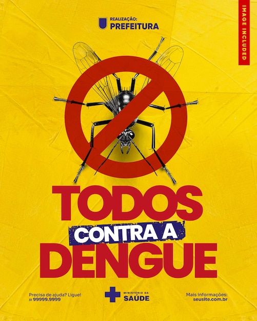 Modelo de mídia social todo mundo campanha contra a dengue