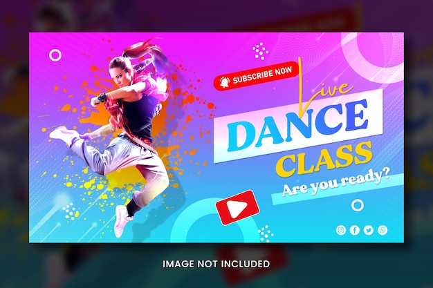 PSD modelo de miniatura do youtube da escola de dança