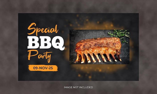 Modelo de miniatura do youtube de churrasco delicioso grill comida para churrasco banner da web do youtube