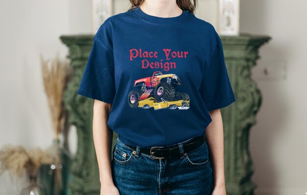 PSD modelo de mockup de camiseta realista mutável de cor