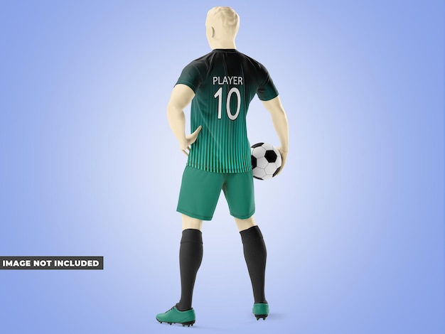 PSD modelo de mockup de jogador de futebol