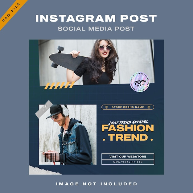 PSD modelo de moda do instagram de estilo urbano