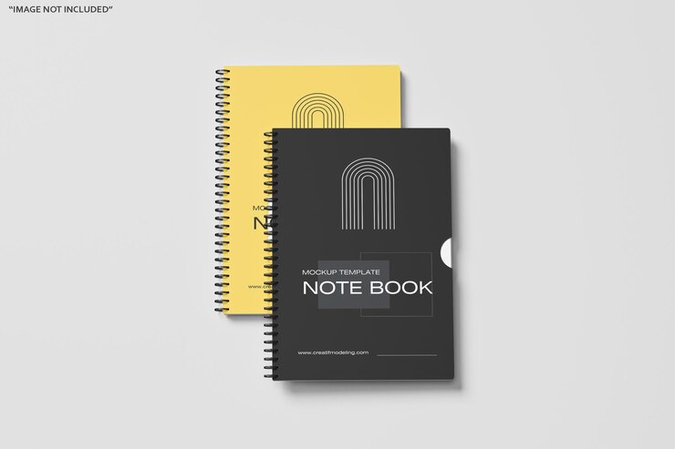 PSD modelo de modelo de livro de notas em espiral