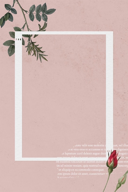Modelo de moldura de foto de colagem em branco em vetor de fundo rosa
