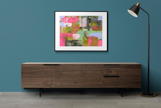 Modelo de moldura de foto de decoração de casa realista psd