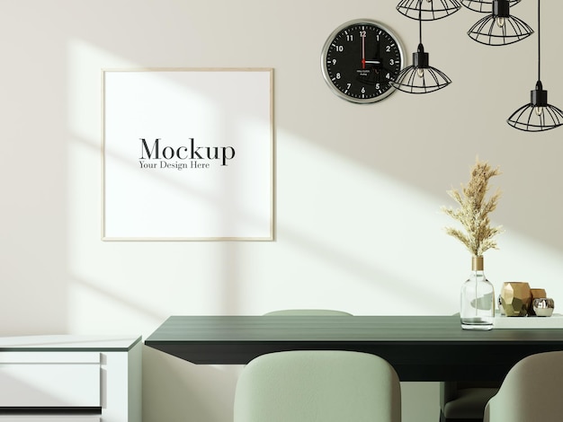 Modelo de moldura de foto interior em sala de estar minimalista