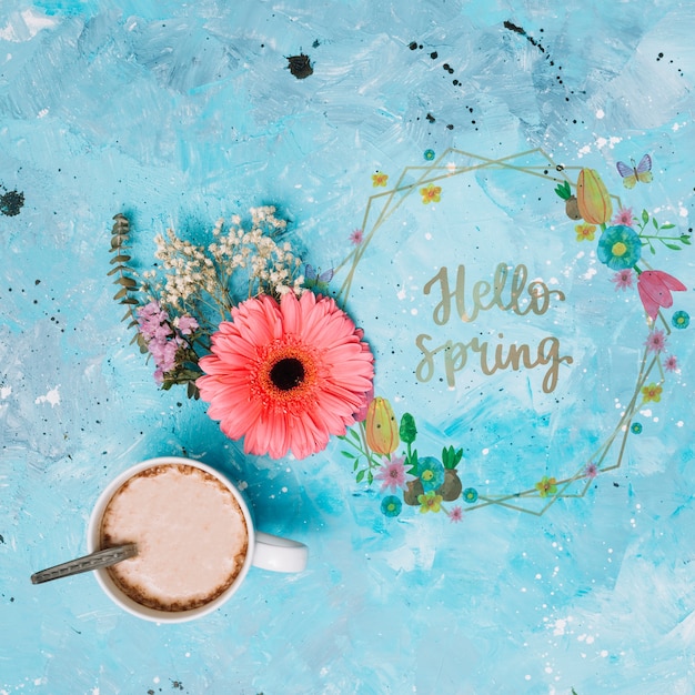Modelo de moldura floral para a primavera