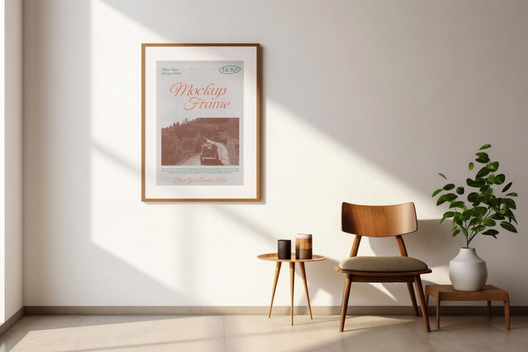 Modelo de moldura vintage na parede