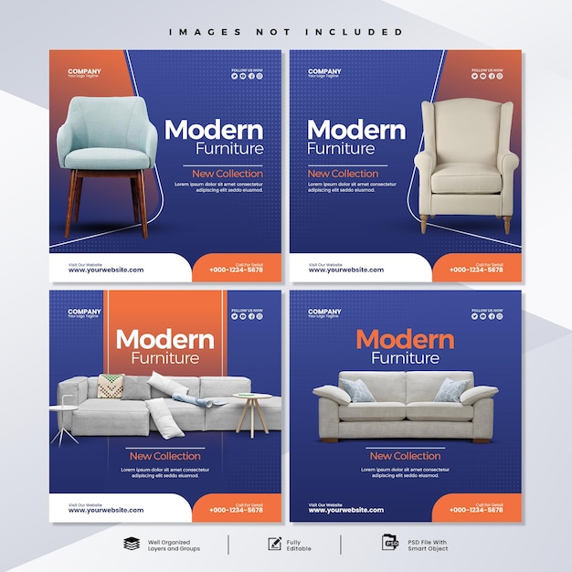 Modelo de móveis limpos e modernos