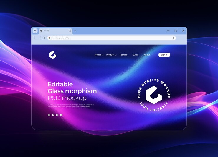 PSD modelo de navegador de apresentação de site