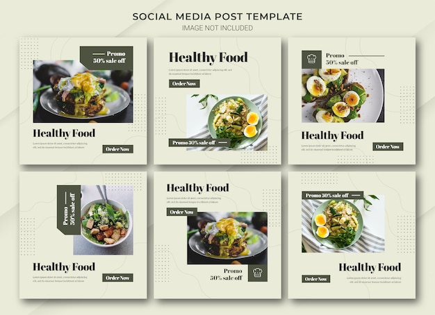 Modelo de pacote de postagem do Instagram para compras online de alimentos