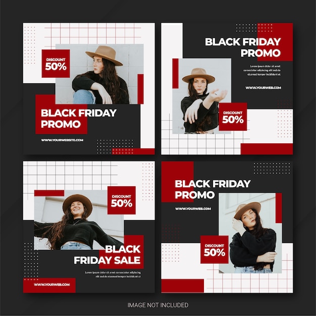 Modelo de pacote de postagens do instagram da campanha black friday