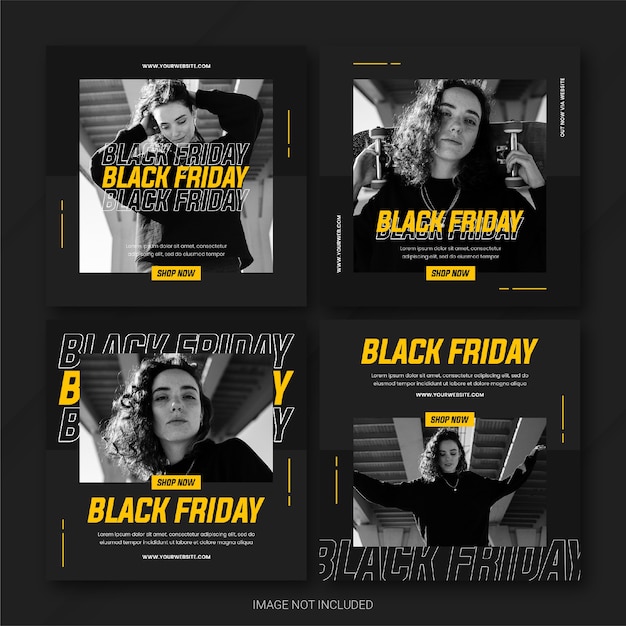 Modelo de pacote de postagens do instagram da campanha black friday