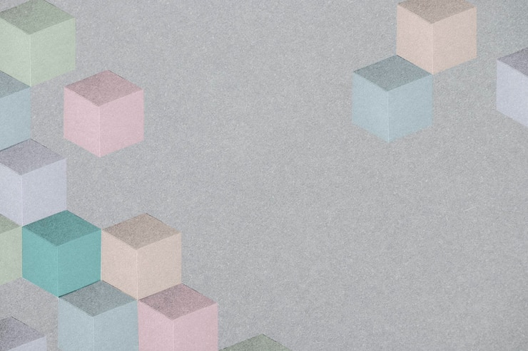 PSD modelo de padrão cúbico com textura em papel pastel escuro