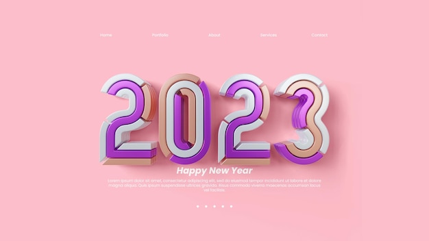 Modelo de Página da Web de Ano Novo 2023