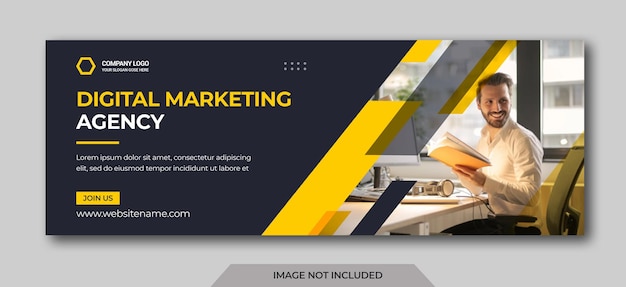 Modelo de página de capa do Facebook de marketing digital