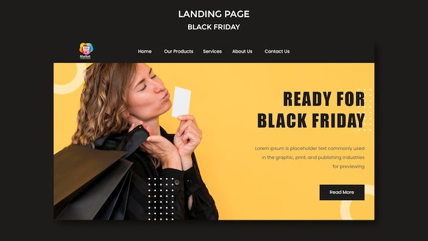 Modelo de página de destino Black Friday