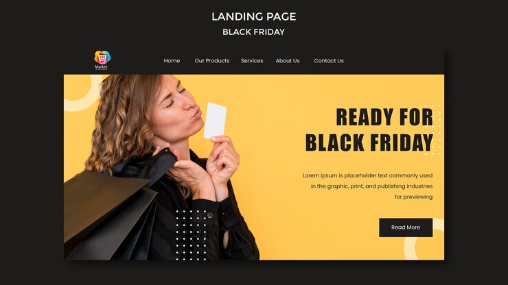 PSD modelo de página de destino black friday