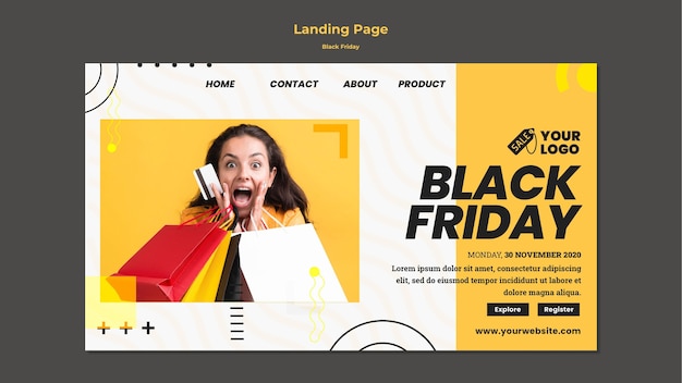 Modelo de página de destino Black Friday