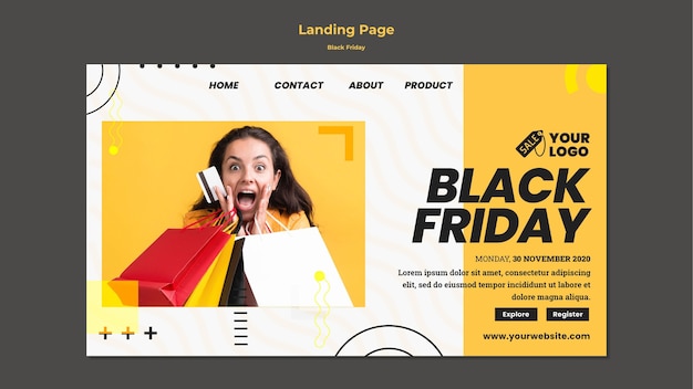 PSD modelo de página de destino black friday